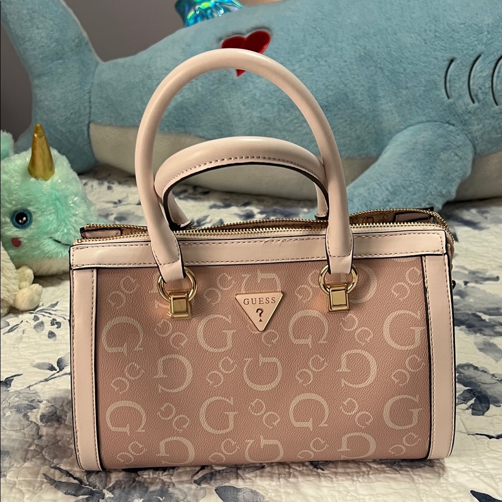 GUESS Blush Pink Satchel with Logo